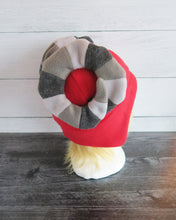 Load image into Gallery viewer, Custom Sheep Tri-Color Horns - Fleece Hat
