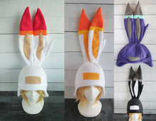 Load image into Gallery viewer, Scorch Bunny Fleece Hat - Purple on SALE now - Ready to Ship Halloween Costume
