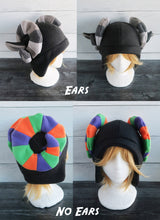 Load image into Gallery viewer, Custom Sheep Tri-Color Horns - Fleece Hat
