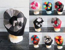 Load image into Gallery viewer, Custom Sheep Tri-Color Horns - Fleece Hat
