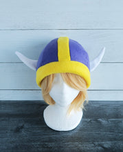 Load image into Gallery viewer, Purple Viking Helmet Fleece Hat
