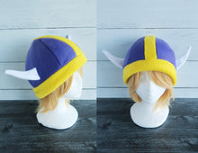 Load image into Gallery viewer, Purple Viking Helmet Fleece Hat
