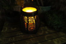 Load image into Gallery viewer, Short Black Lantern Red and Black Polynesian Indoor Decor

