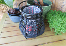 Load image into Gallery viewer, Short Black Lantern Red and Black Polynesian Indoor Decor
