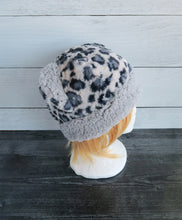 Load image into Gallery viewer, Snow Leopard Fleece Hat - Sherpa Hat
