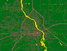 Load image into Gallery viewer, St. Cloud, MN City Map Print
