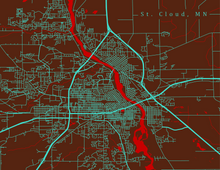 Load image into Gallery viewer, St. Cloud, MN City Map Print
