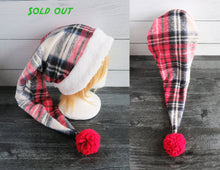 Load image into Gallery viewer, Plaid Santa Sherpa Hat
