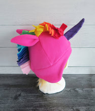 Load image into Gallery viewer, Rainbow Unicorn Fleece Hat
