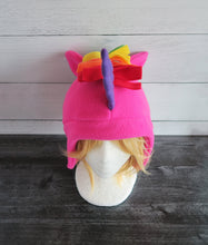 Load image into Gallery viewer, Rainbow Unicorn Fleece Hat
