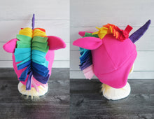 Load image into Gallery viewer, Rainbow Unicorn Fleece Hat
