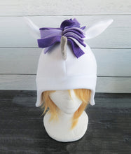 Load image into Gallery viewer, Purple Unicorn Fleece Hat
