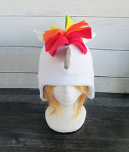 Load image into Gallery viewer, Rainbow Unicorn Fleece Hat
