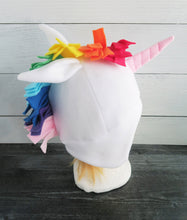 Load image into Gallery viewer, Rainbow Unicorn Fleece Hat
