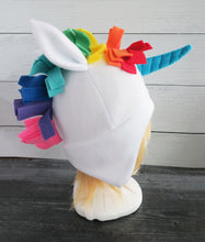 Load image into Gallery viewer, Rainbow Unicorn Fleece Hat
