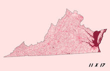 Load image into Gallery viewer, Virginia Map Print
