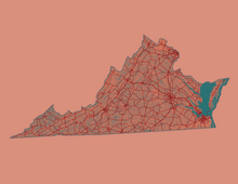 Load image into Gallery viewer, Virginia Map Print
