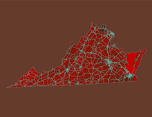 Load image into Gallery viewer, Virginia Map Print
