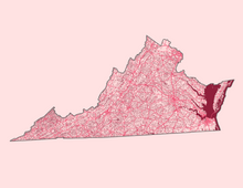 Load image into Gallery viewer, Virginia Map Print
