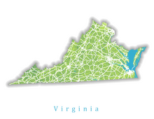 Load image into Gallery viewer, Virginia Map Print

