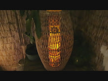 Load and play video in Gallery viewer, Tiki Lantern Brown Orange, Polynesian Indoor Decor
