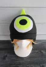 Load image into Gallery viewer, One Horned Monster Hat - One Eye Monster Horns Fleece Hat - Ready to Ship Halloween Costume
