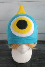 Load image into Gallery viewer, One Horned Monster Hat - One Eye Monster Horns Fleece Hat - Ready to Ship Halloween Costume
