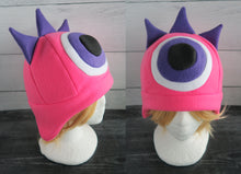Load image into Gallery viewer, Three Horned Monster Hat - One Eye Monster Horns Fleece Hat
