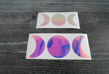 Load image into Gallery viewer, Moon Phase Sailor Moon Boho Cresent Moon decal  holographic blue
