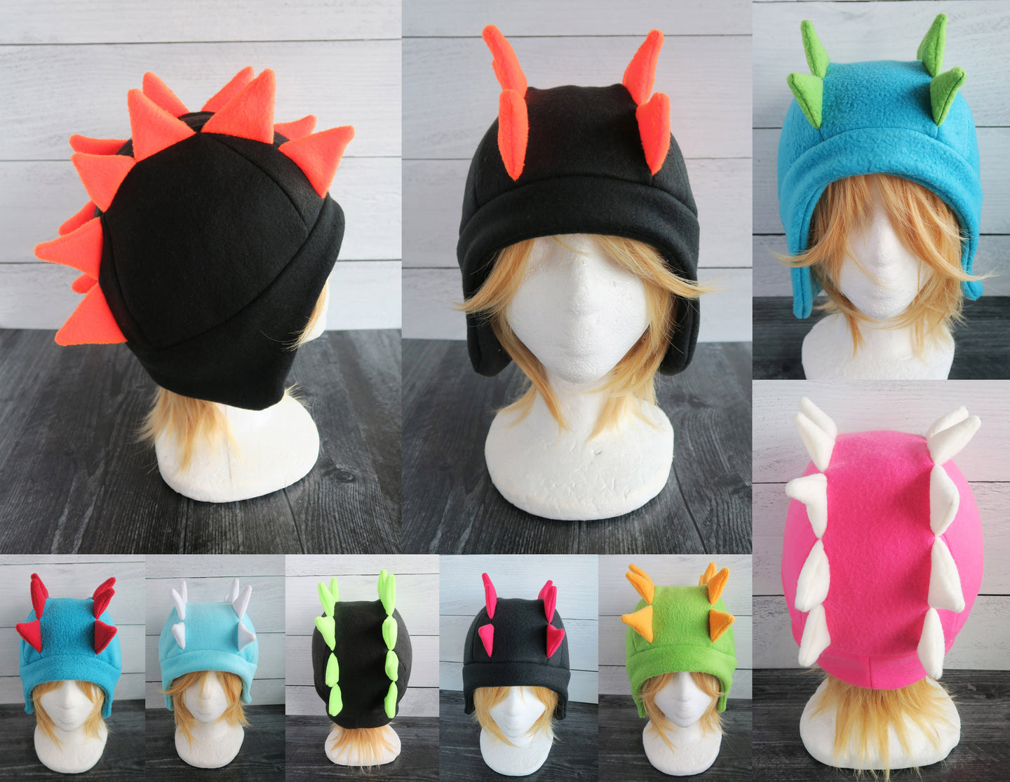 Dragon Double Spike Fleece Hat - Ready to Ship Halloween Costume