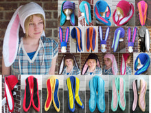 Load image into Gallery viewer, Easter Bunny Fleece Hat - Ready to Ship Halloween Costume
