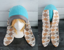 Load image into Gallery viewer, Argyle Bunny Fleece Hat
