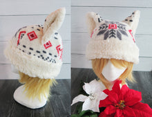 Load image into Gallery viewer, Aspen Christmas Cat Fleece Hat - Sherpa Hat
