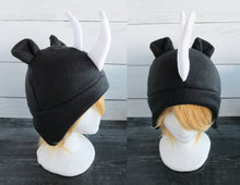 Load image into Gallery viewer, Rhino Hat, Rhinoceros Hat, Horned Hat - Animal Fleece Hat- Ready to Ship Halloween Costume
