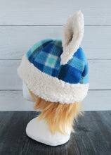 Load image into Gallery viewer, Blue Christmas Cat Fleece Hat - Sherpa Hat
