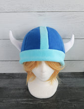 Load image into Gallery viewer, Custom Vikings Helmet Fleece Hat - Ready to Ship Halloween Costume
