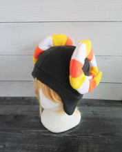 Load image into Gallery viewer, Custom Candy Corn Sheep - Halloween Fleece Hat

