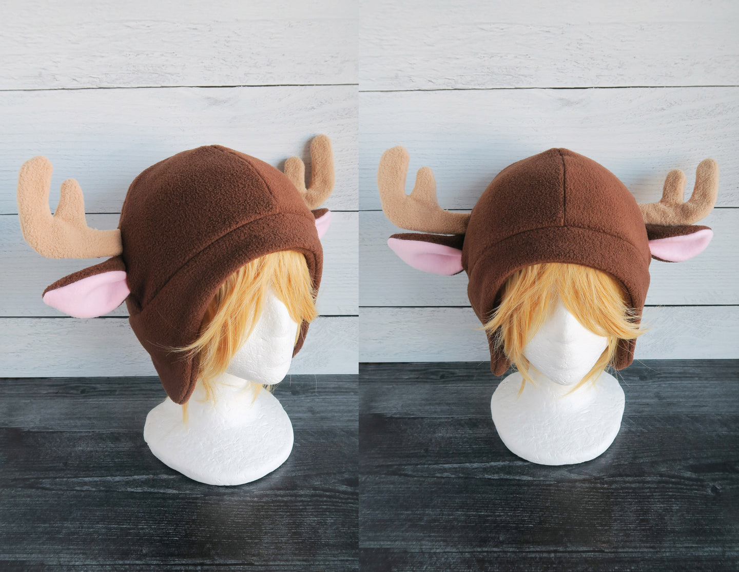 Reindeer or Deer Fleece Hat - Ready to Ship Halloween Costume