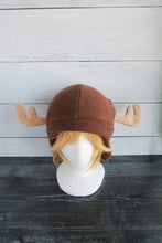 Load image into Gallery viewer, Reindeer or Deer Fleece Hat - Ready to Ship Halloween Costume
