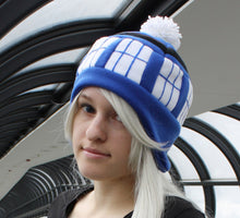Load image into Gallery viewer, Police Box Fleece Hat - Ready to Ship Halloween Costume
