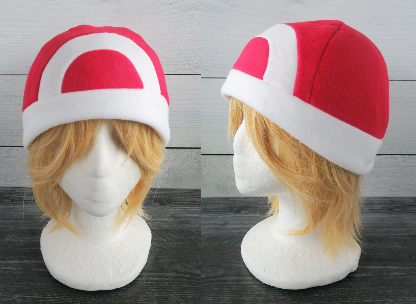 Red and Green Trainer - Fleece Hat - Ready to Ship Halloween Costume