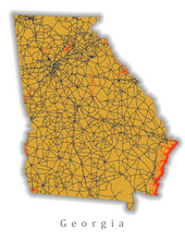 Load image into Gallery viewer, Georgia State Map Print
