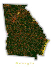 Load image into Gallery viewer, Georgia State Map Print
