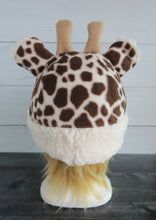 Load image into Gallery viewer, Giraffe Fleece Hat - Sherpa Hat - Ready to Ship Halloween Costume
