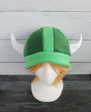 Load image into Gallery viewer, Custom Vikings Helmet Fleece Hat - Ready to Ship Halloween Costume

