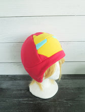 Load image into Gallery viewer, Red Helmet Fleece Hat - Ready to Ship Halloween Costume
