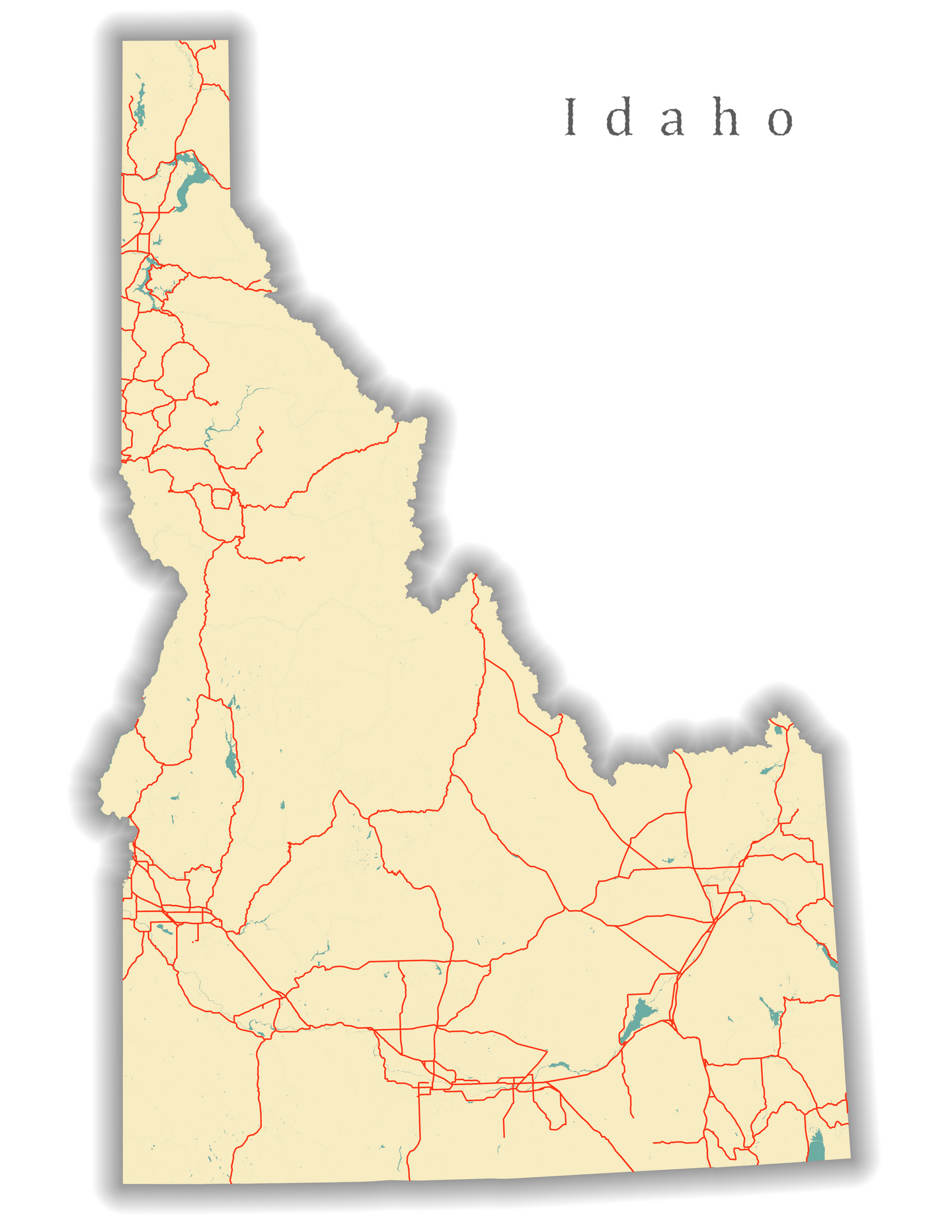 Idaho State Map Print
