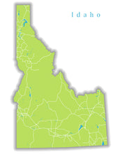 Load image into Gallery viewer, Idaho State Map Print
