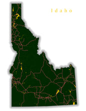 Load image into Gallery viewer, Idaho State Map Print
