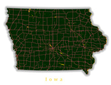 Load image into Gallery viewer, Iowa State Map Print
